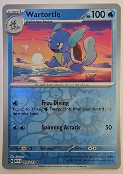 Pokemon TCG Wartortle 08/165 Scarlet Violet 151 Reverse Holo 2023 NM - Image 2