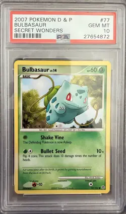 Pokemon TCG Bulbasaur #77 Diamond and Pearl Secret Wonders PSA 10 POP 14!! - Image 1