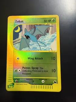 Pokemon Zubat 118/144 Skyridge Reverse Holo Common Basic 50 HP - Image 1