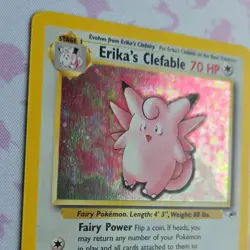 Pokemon TCG Erika's Clefable Gym Heroes Holo Rare 3/132 70HP - Image 3