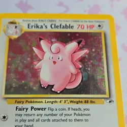 Pokemon TCG Erika's Clefable Gym Heroes Holo Rare 3/132 70HP - Image 5