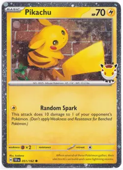 Pikachu 051/162 SV05: Temporal Forces (Pokemon Day 2026 Stamp) Cosmos Holo - Image 1