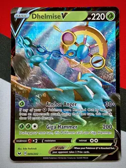 Dhelmise V 009/202 Sword & Shield NM Ultra Rare Full Art Pokemon NM - Image 1