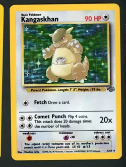 Pokemon Card Kangaskhan Jungle 5/64 Holo Unlimited Holo Rare LP - Image 1