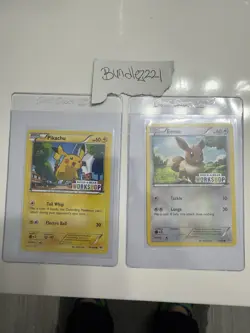Pokemon Build A Bear Promo Eevee And Pikachu 63/98 20/108 Cards - Image 1