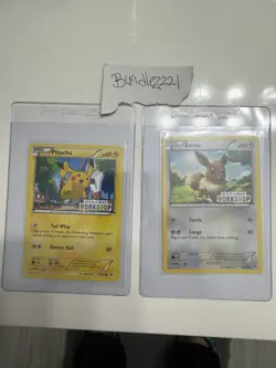 Pokemon Build A Bear Promo Eevee And Pikachu 63/98 20/108 Cards - Image 3