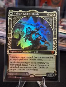FOIL Halvar, God Of Battle Showcase Kaldeheim Mythic Rare MTG Magic - Image 1