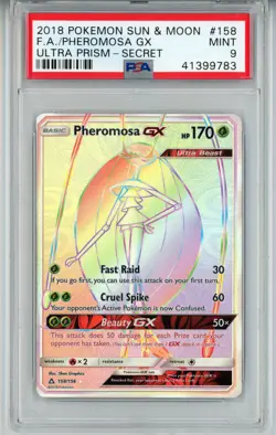 POKEMON ULTRA PRISM PHEROMOSA GX #158 SECRET RARE HOLO FOIL PSA 9 MINT #41399783 - Image 1