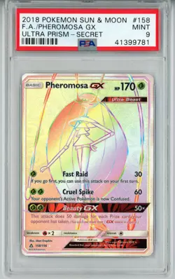 POKEMON ULTRA PRISM PHEROMOSA GX #158 SECRET RARE HOLO FOIL PSA 9 MINT #41399781 - Image 1