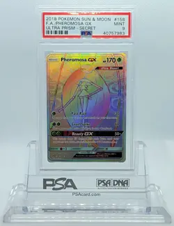 POKEMON ULTRA PRISM PHEROMOSA GX #158 SECRET RARE HOLO FOIL PSA 9 MINT #40757983 - Image 1