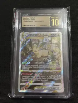 CGC 10 Pristine Leafeon VSTAR GG35/GG70 Galarian Gallery Crown Zenith Pokemon - Image 1