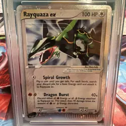 2003 POKEMON EX DRAGON #97 RAYQUAZA EX-HOLO PSA 7 NEW CERT - Image 2