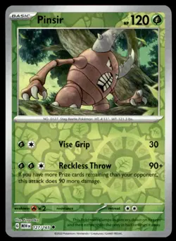 Pinsir 127/165 Uncommon 151 Pokemon Reverse Holo Lightly Played - Image 1