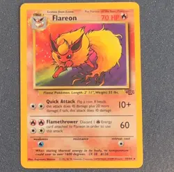 Pokemon Flareon Jungle Rare Regular Pokemon TCG Card #19/64 70 HP - Image 1