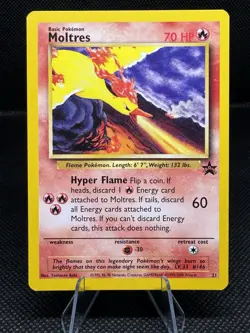 Pokemon Moltres Promo 21 Black Star 70 HP Vintage Regular English Card - Image 1