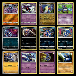 12x Toxicroak Lot Croagunk 64.0 Sun Moon Forbidden Light Pokemon Cards Set TCG - Image 1