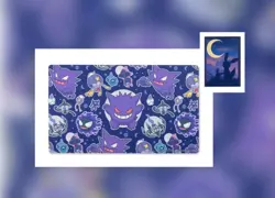 Pokemon Ghostly Gathering Playmat Gengar & Eevee Umbreon Twilight Card Sleeves - Image 1