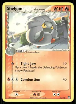Pokemon Cards Shelgon 53/113 Delta Species Uncommon LP - Image 1