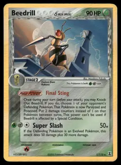 Pokemon Cards Beedrill 1/113 Delta Species Holo Rare HP - Image 1