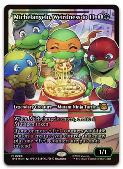 Michelangelo, Weirdness to 11 (Showcase) #288 (Foil) (NM) TMT Magic MTG - Image 1