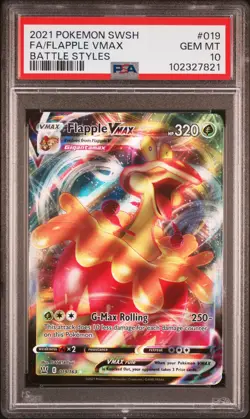 2021 POKEMON SWORD & SHIELD BATTLE STYLES #019 FULL ART/FLAPPLE VMAX PSA 10 - Image 1
