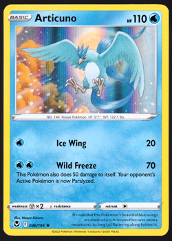 Articuno 036/195 Silver Tempest Holo Pokemon TCG Card NM - Image 1