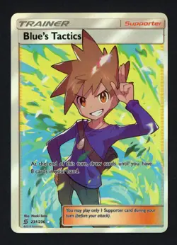 Blue's Tactics 231/236 SM - Unified Minds Holofoil Ultra Rare Pokemon TCG - Image 1