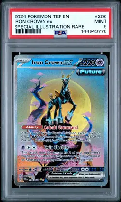 Iron Crown EX 206/162 Special Illustration Rare Pokemon PSA 9 *778 - Image 1