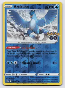 Articuno Reverse Holo Holo Rare Pokemon GO 024/078 NM - Image 1
