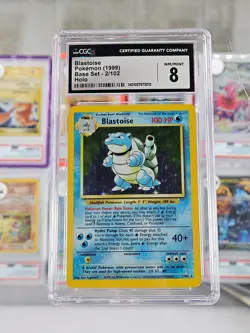 CGC 8 NM/MINT Blastoise 2/102 Holo 1999 Pokemon Base Set - Image 1