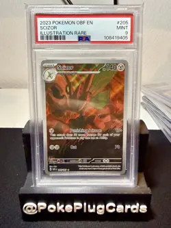 2023 POKEMON OBF EN-OBSIDIAN FLAMES ILLUSTRATION RARE #205 SCIZOR PSA 9 - Image 2