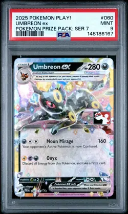 PSA 9 - Umbreon Ex 060 - Pokemon Play! Pokemon Prize Pack: Series 7 - Image 1