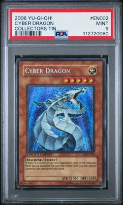 2006 YU-GI-OH! COLLECTORS TIN #EN002 CYBER DRAGON PSA 9 - Image 1