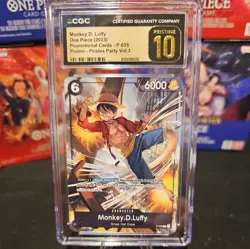 2023 One Piece Promo Pirate Party Volume 3 Monkey D Luffy #P-035 CGC 10 PRISTINE - Image 1