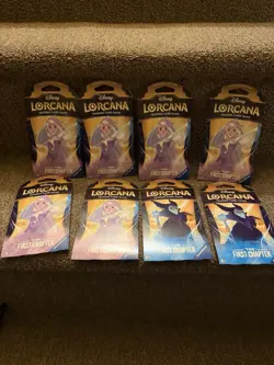 Disney Lorcana Chapter 1 Sleeves Booster Pack Lot ( 8 Packs) - Image 1