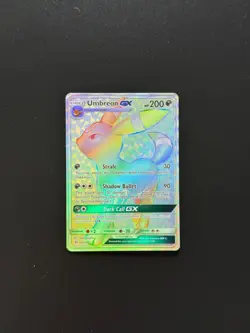 Pokemon TCG Umbreon GX 154/149 Secret Rare Rainbow Holo Card Sun & Moon Base 154 - Image 1