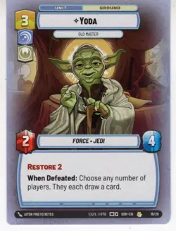 Star Wars Unlimited Hyperspace OP Card 16/20 Yoda - Image 1