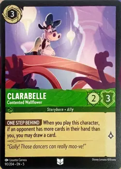 90/204 CLARABELLE CONTENTED WALLFLOWER UNCOMMON DISNEY LORCANA CARD - Image 1