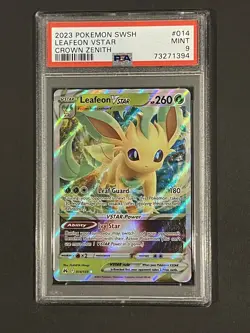 Pokemon TCG Leafeon VSTAR Crown Zenith 014/159 Holo Ultra Rare PSA 9 Mint - Image 1