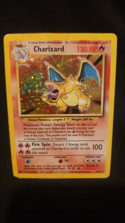 Pokemon TCG Charizard Base Set Holo Unlimited Rare Card 4/102 ALTERED - Image 1