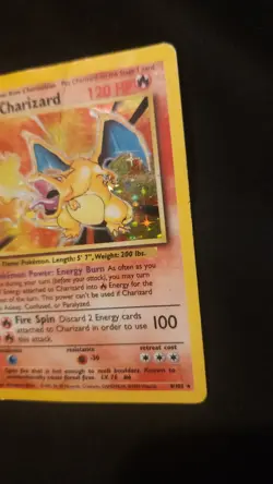 Pokemon TCG Charizard Base Set Holo Unlimited Rare Card 4/102 ALTERED - Image 3