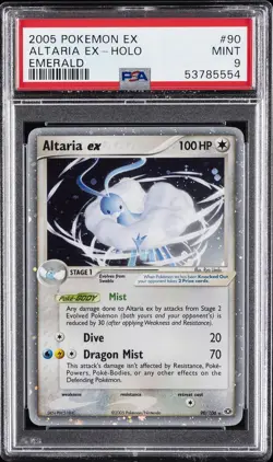 2005 POKEMON EX EMERALD #90 ALTARIA EX-HOLO PSA 9 - Image 1