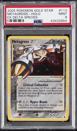 2005 POKEMON EX DELTA SPECIES GOLD STAR #113 METAGROSS-HOLO PSA 9 - Image 1