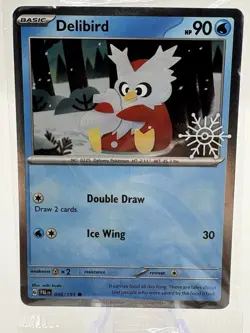 Delibird 046/193 Pokemon TCG Holiday Calendar 2025 Festive Stamp Promo Card - Image 1