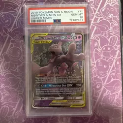 Mewtwo & Mew GX Pokemon Sun & Moon Unified Minds 71/236 PSA 10 (Gem Mint) - Image 1