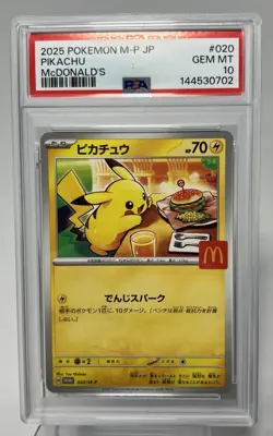 PIKACHU PSA 10 GEM MINT JAPANESE 2025 POKEMON JPN M-P PROMO MCDONALD'S #020 - Image 1