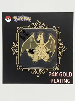 Charizard 24k Gold Plated Sticker Korean Striking Candy Pokemon - Image 1