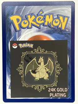 Charizard 24k Gold Plated Sticker Korean Striking Candy Pokemon - Image 3