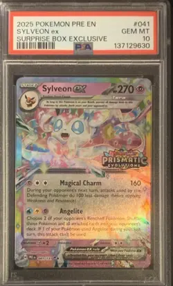 Pokemon Sylveon ex 041/131 Prismatic Evolutions Surprise Box Holo Promo PSA 10 - Image 1