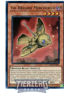 Yugioh Tri-Brigade Mercourier SDAZ-EN001 Ultra Rare AMERICAN PRINT 1st Edition - Image 1